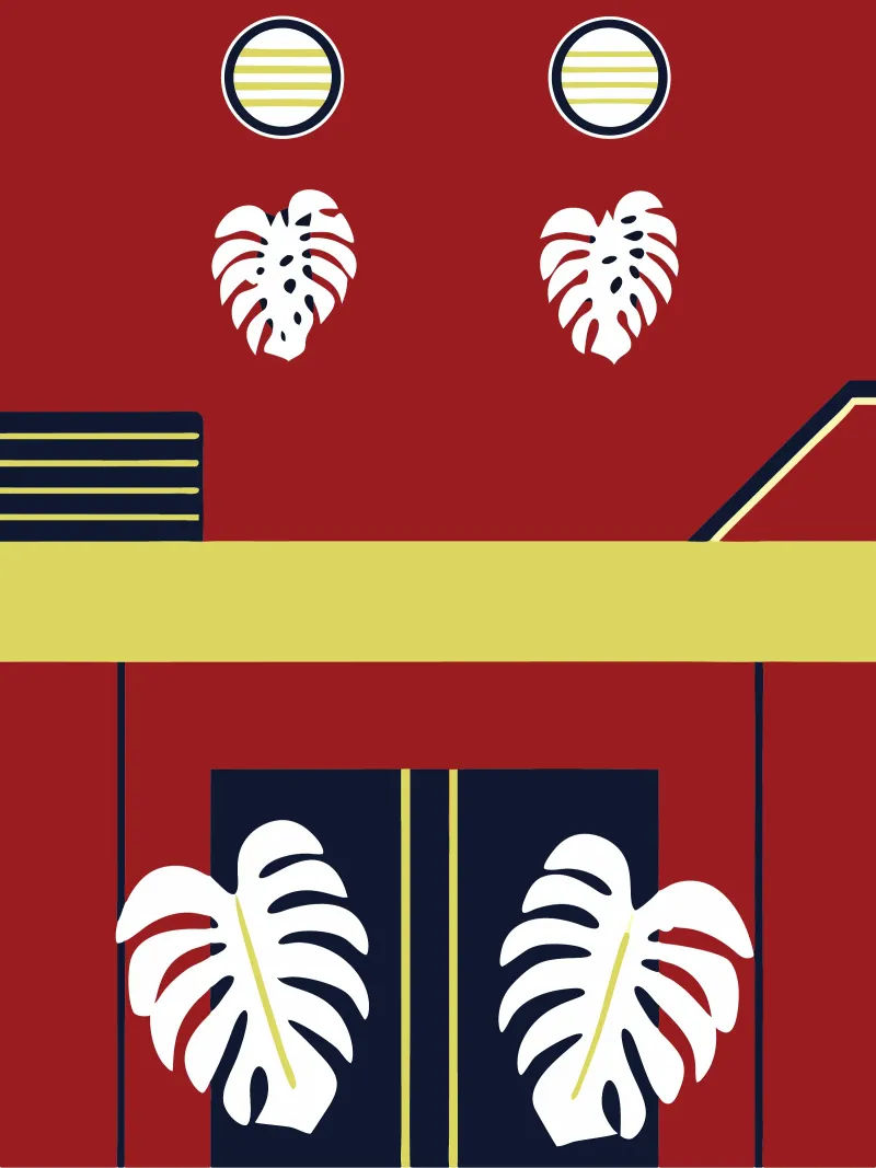 Fiore di Monstera poster con telaio in legno da TODAY'S SHOP