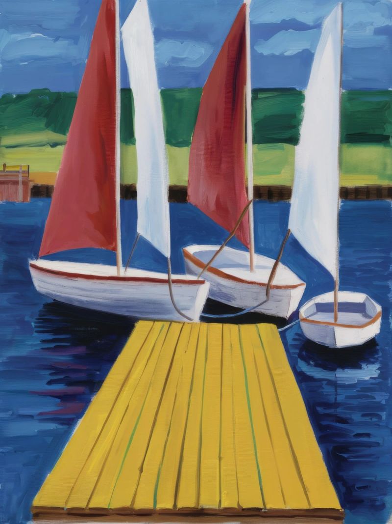 Zeilboot Dock Rust canvas van Mystic Grain