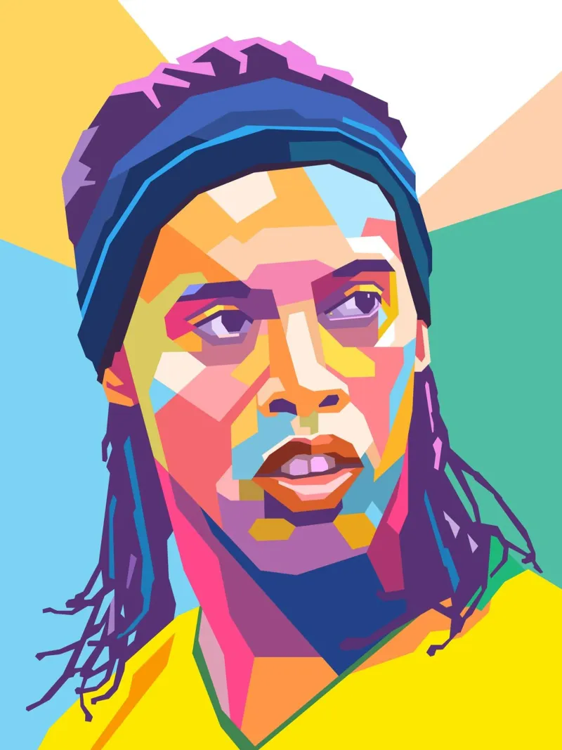 Ritratto pop art di Ronaldinho pellicola backlit da Hantamrata