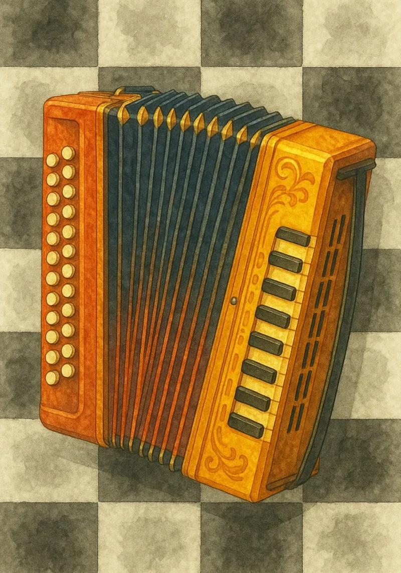 accordion imagination painting drawing art canvas with Floater frame by the gendels