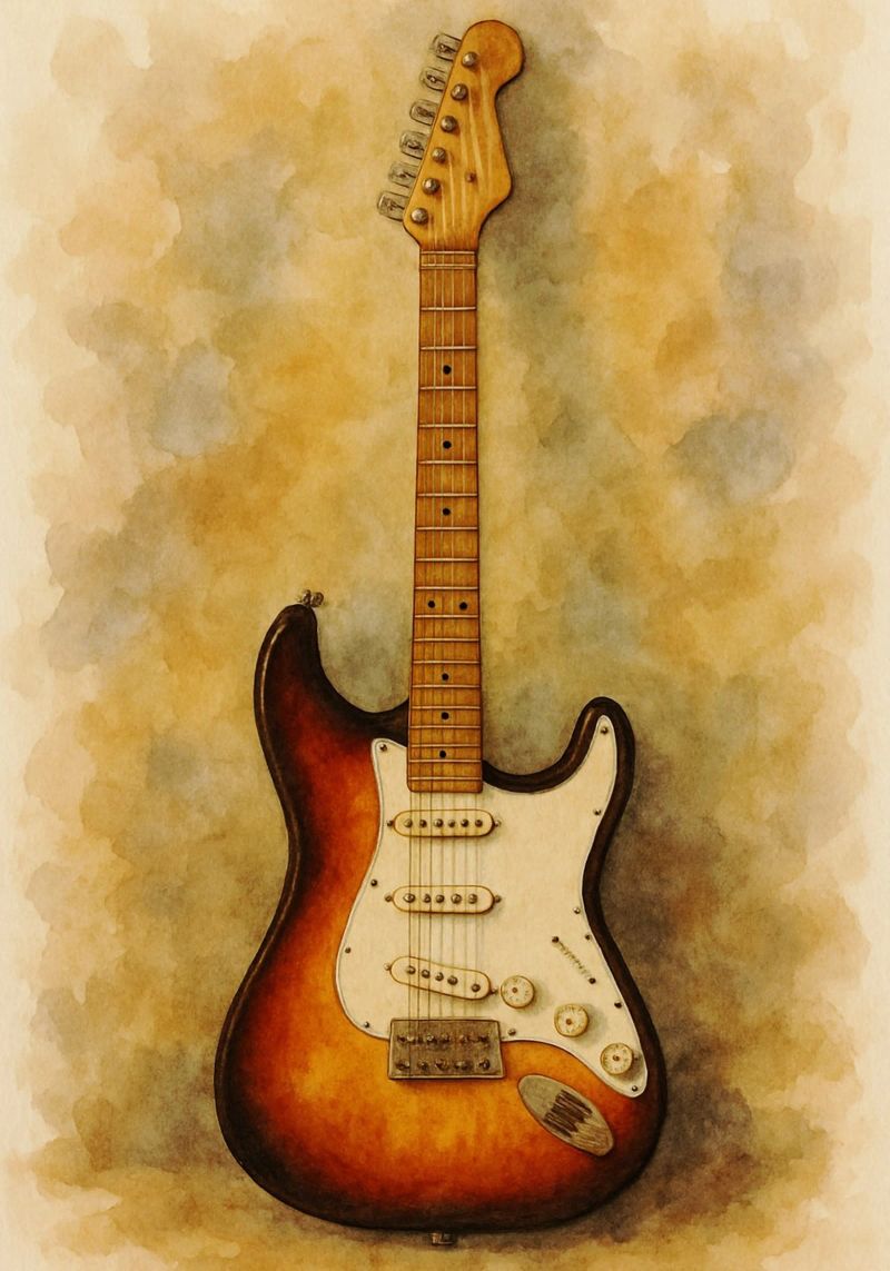 electric guitar imagination painting art poster by the gendels