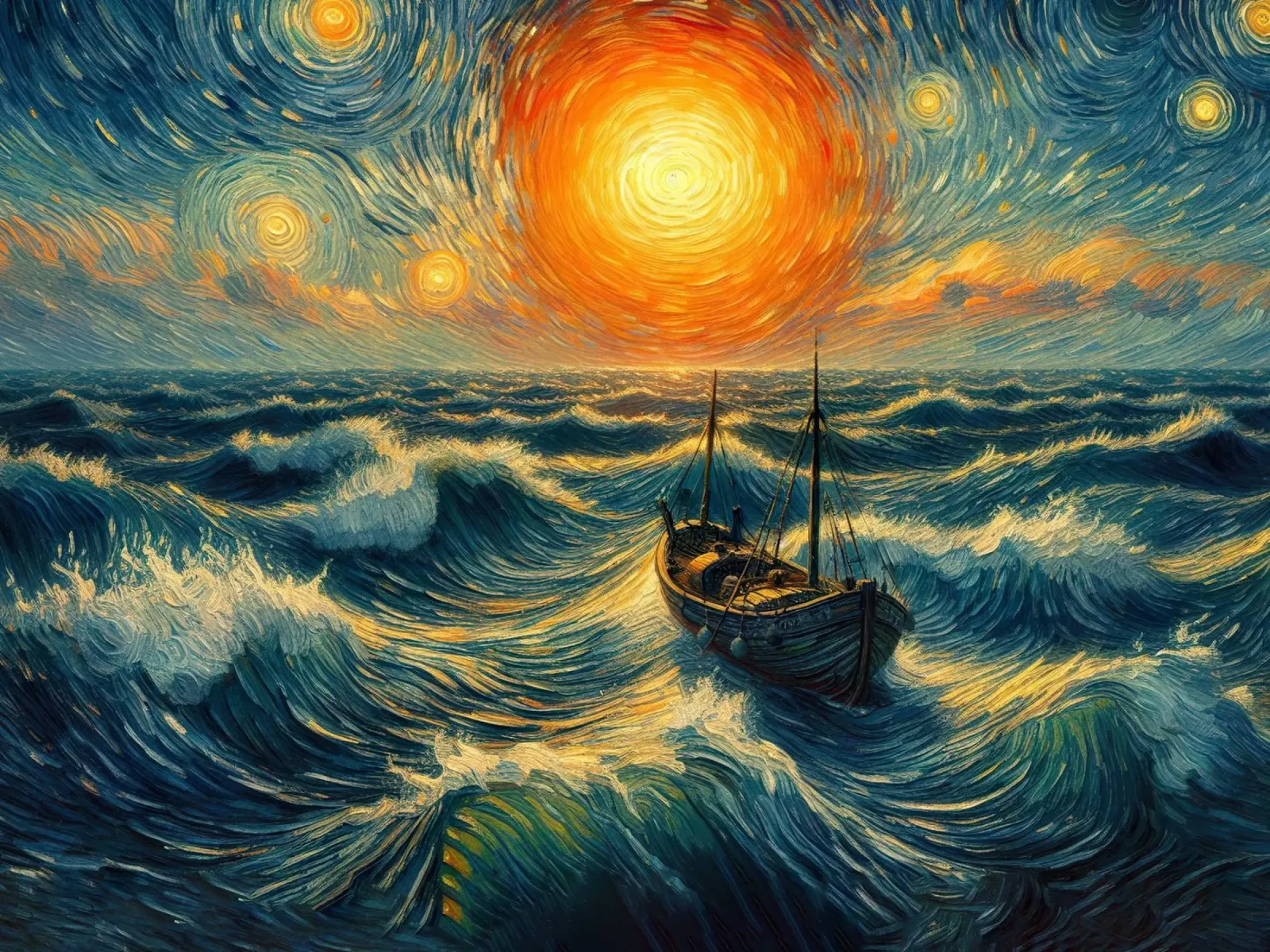 Tramonto in mare pellicola backlit da 🎨 Point and Art