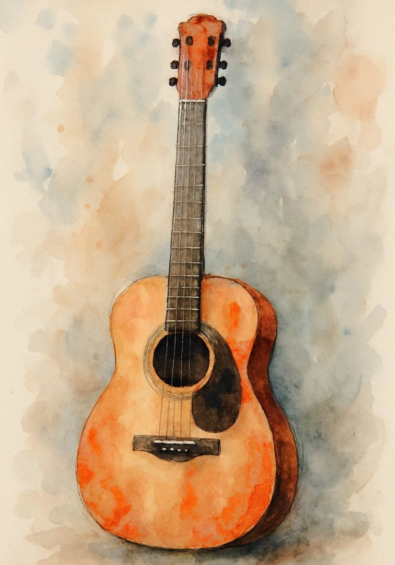 guitar imagination painting drawing art poster by the gendels