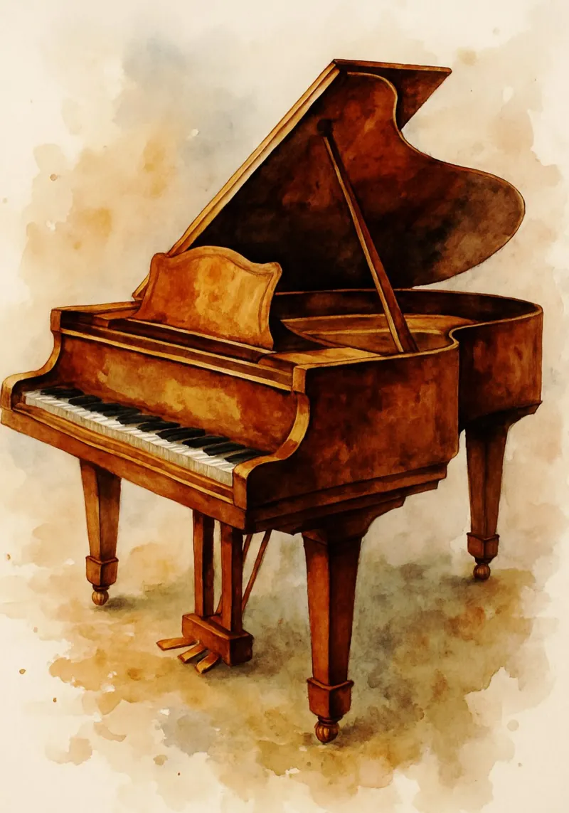 pianoforte immaginazione pittura disegno arte tela con Cornice a cassetta da the gendels