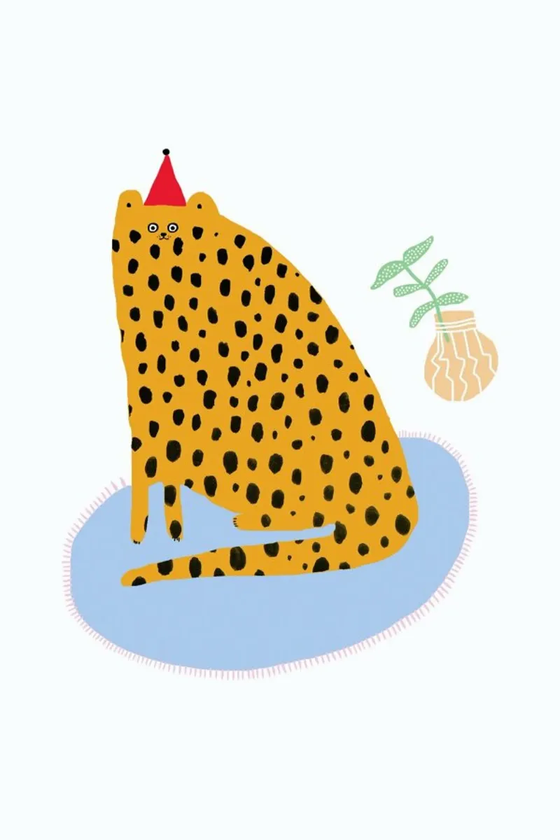 Partycat poster con telaio in plastica da Lora O'Callaghan
