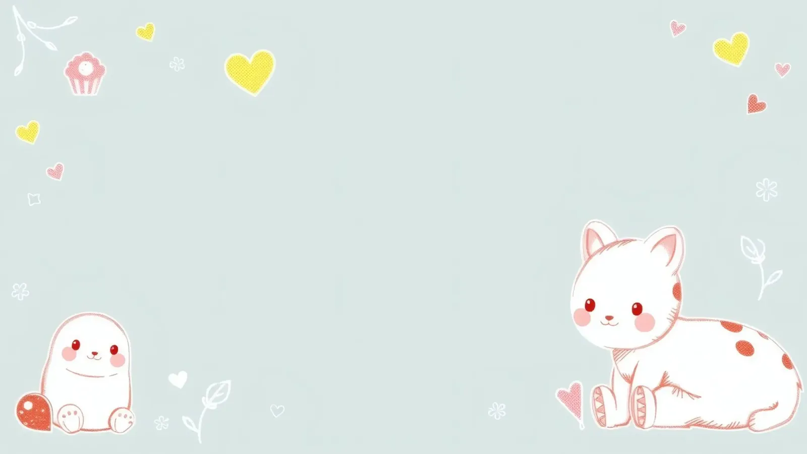 Simpáticos animales de dibujos animados con diseño alegre sobre fondo claro lienzo con Marco flotante de DesignDoodle