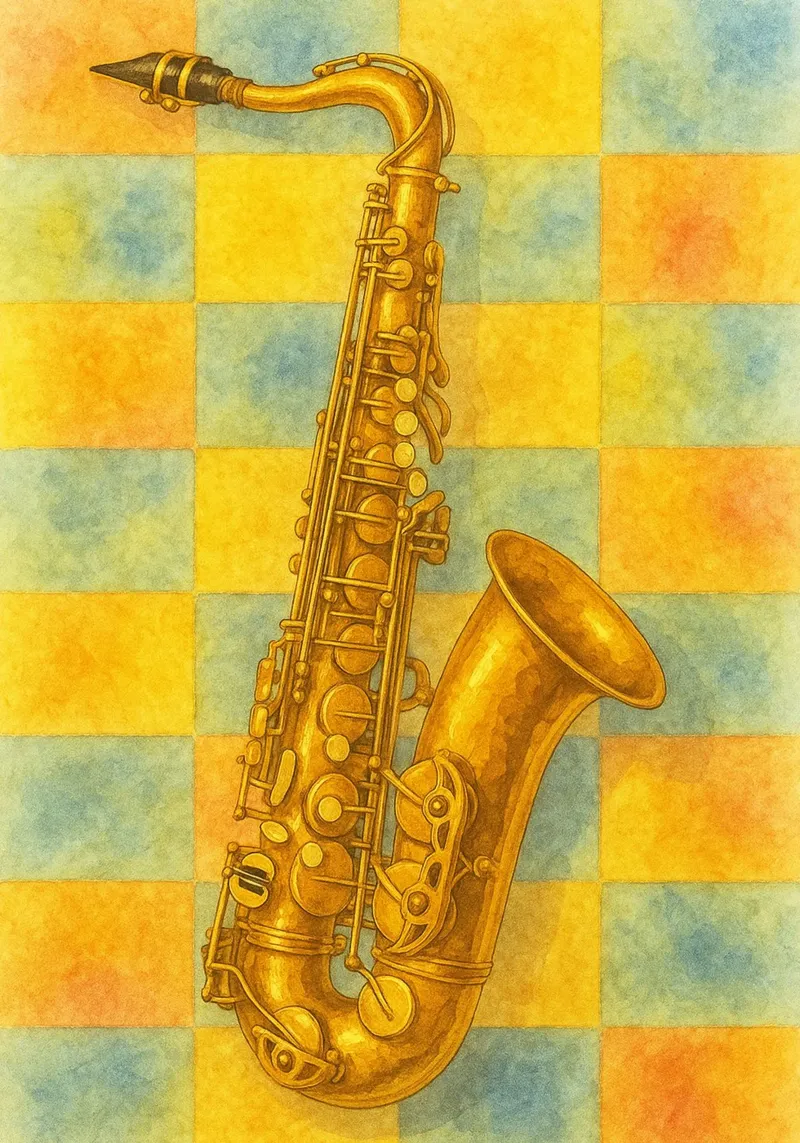 Saxofono immaginazione pittura arte tela con Cornice a cassetta da the gendels