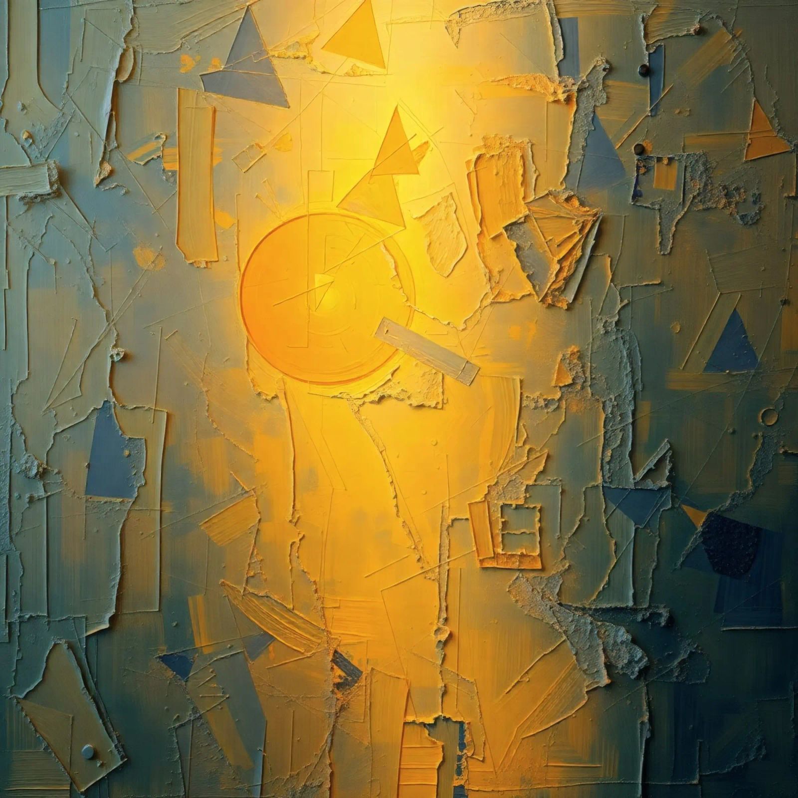 Abstract composition featuring geometric shapes & warm color poster by DesignDoodle
