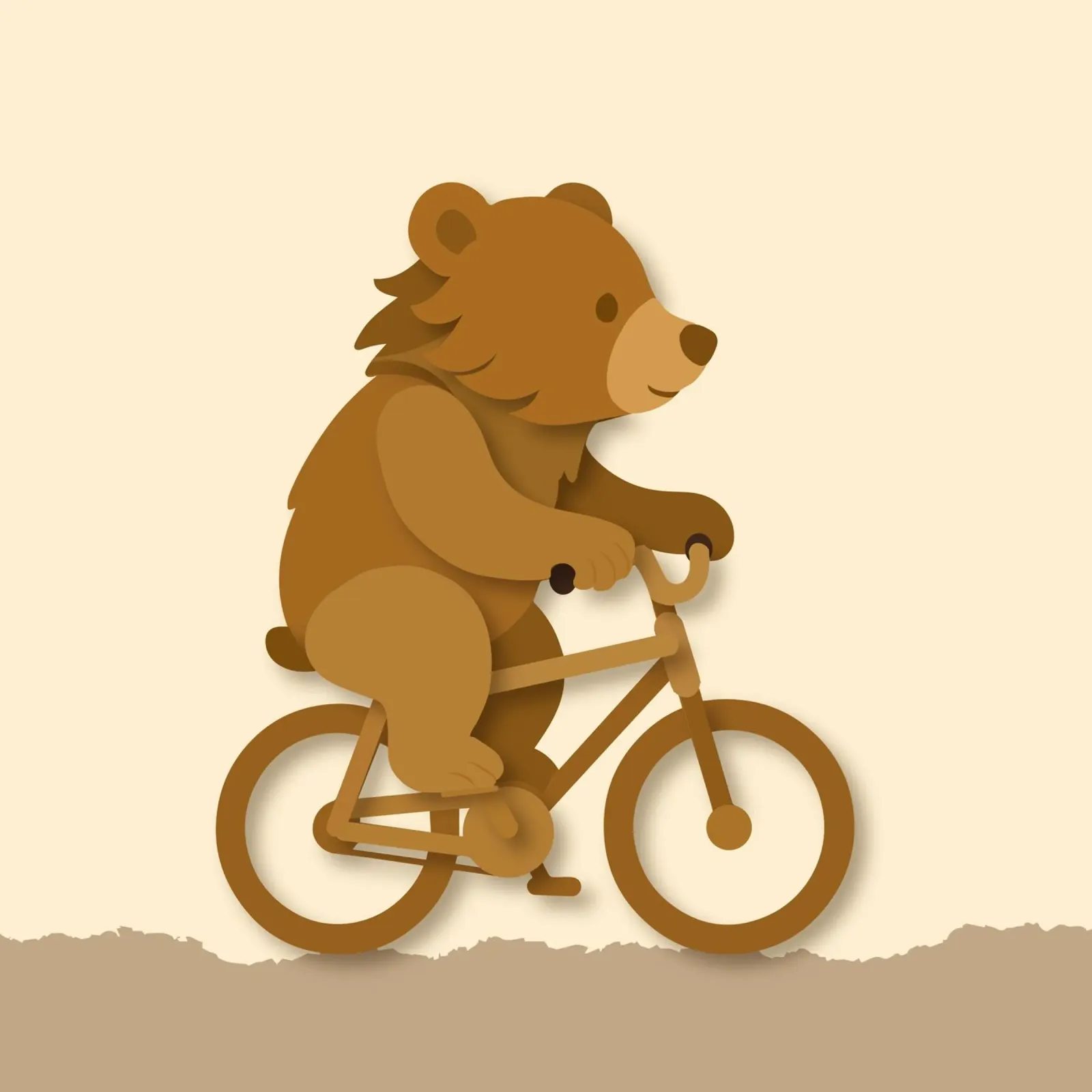 Orso allegro in bicicletta - design giocoso di animali pellicola backlit da namosh