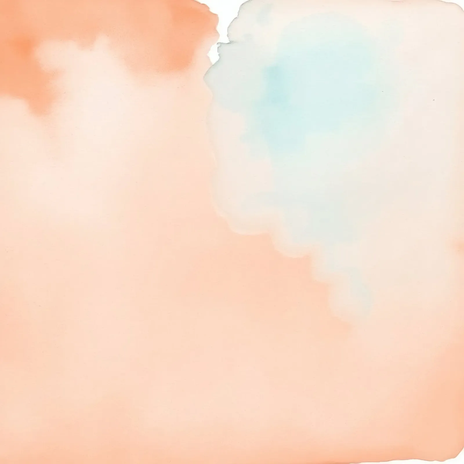 Zachte aquarelachtergrond in perzikkleur en lichtblauw canvas van DesignDoodle