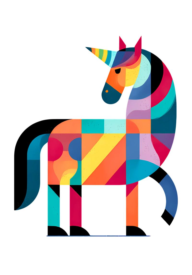 Geometrisches Einhorn Trending Now Poster von Urban Life