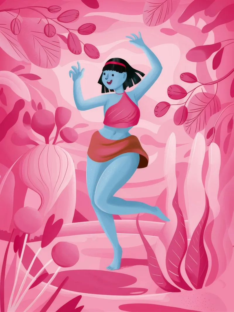 Etherisch dansgeluk canvas met Baklijst van Petal Canvas