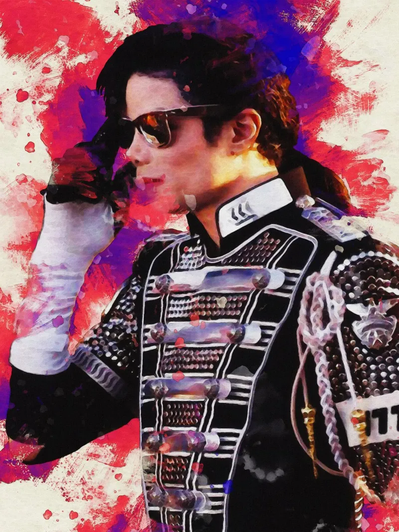 Mancha de retrato Michael Jackson metacrilato de Gunawan Rb