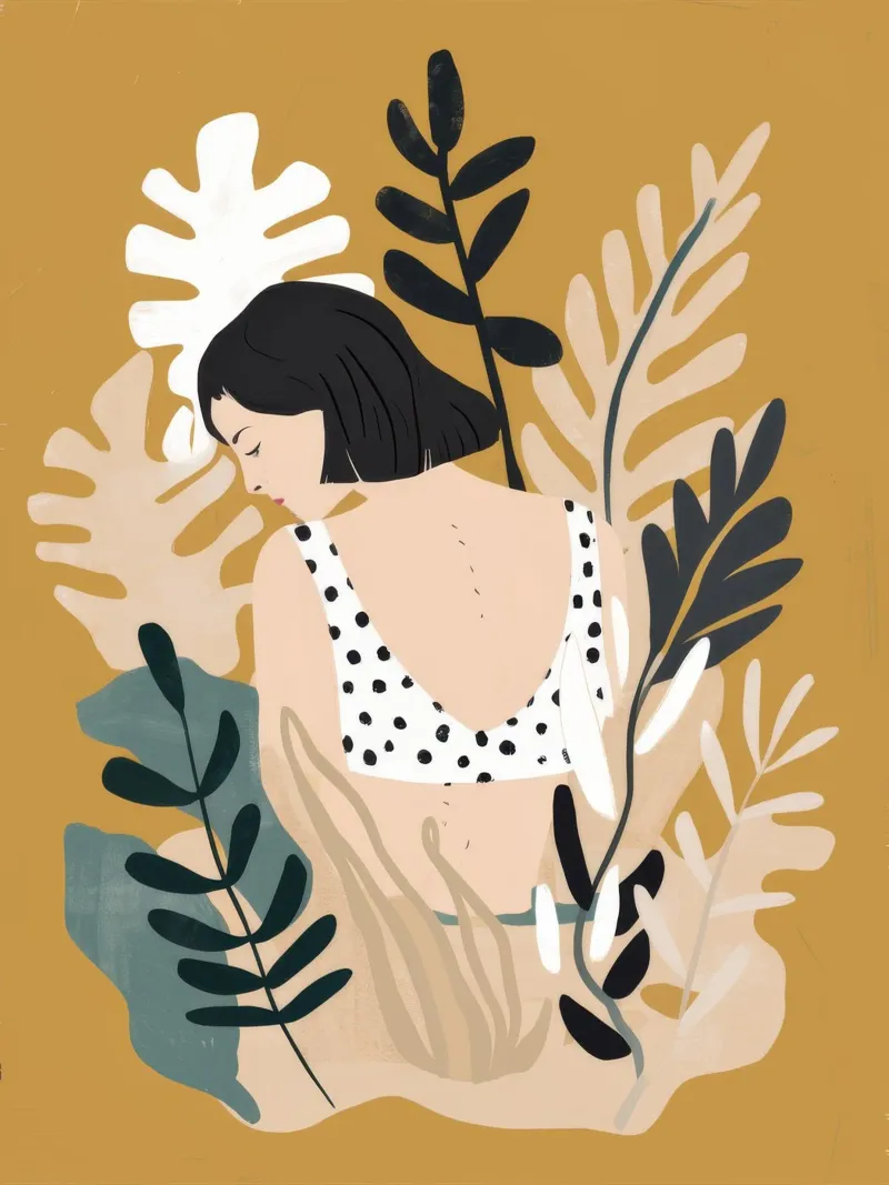 Serena contemplazione floreale poster con telaio in alluminio da Petal Canvas