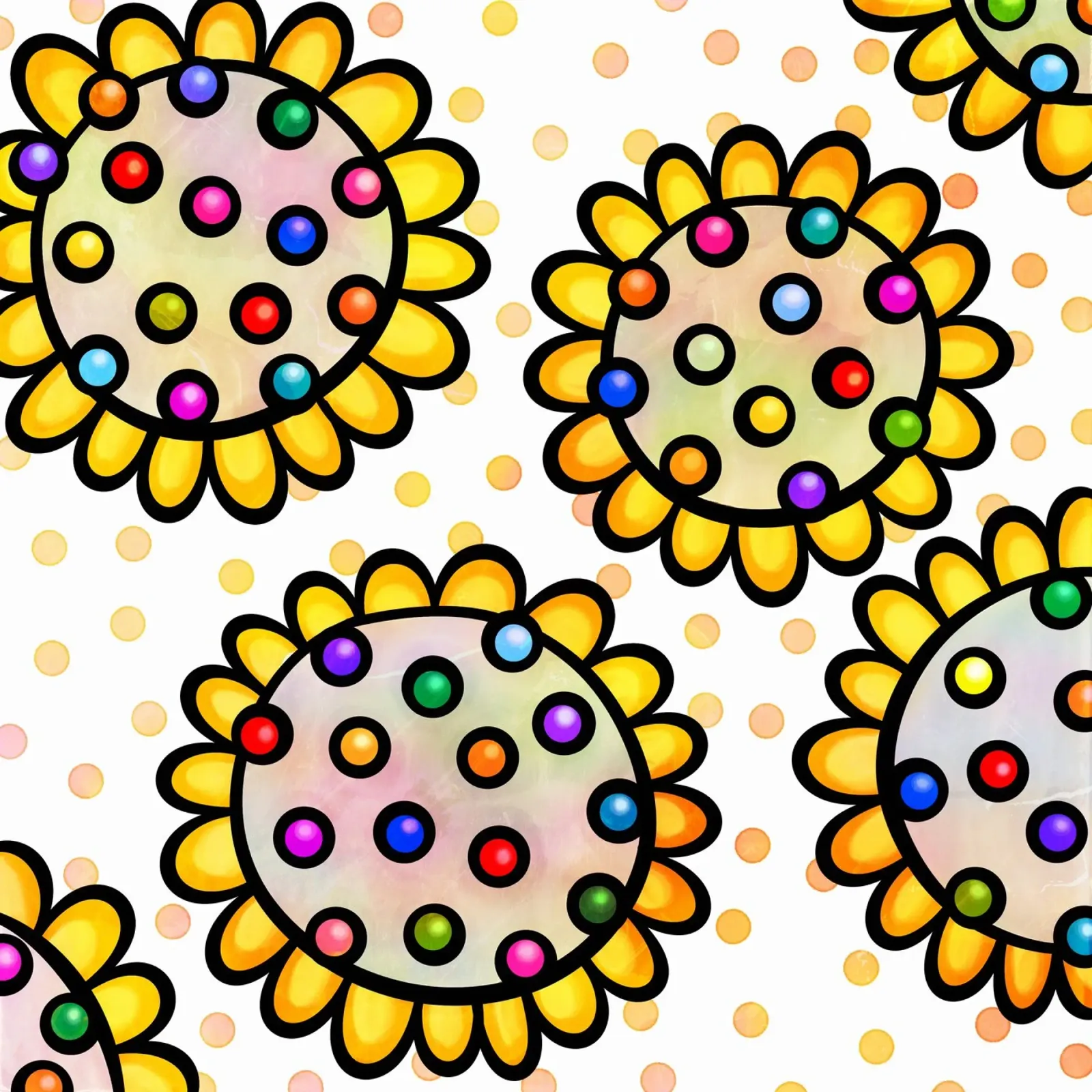 Margherite Inky Pop poster con telaio in legno da Botanical Pattern House