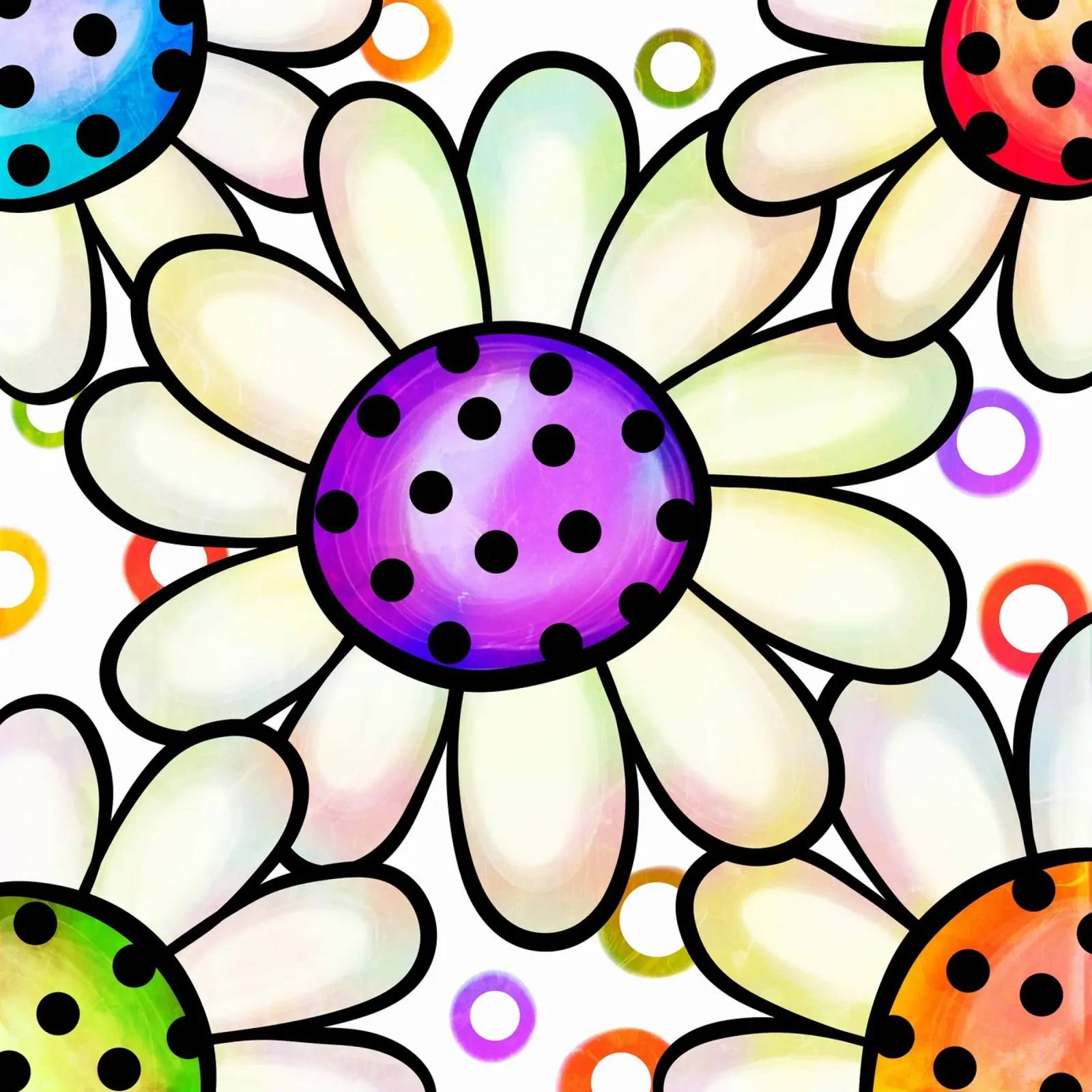 Margherite Inky Pop pellicola backlit da Botanical Pattern House