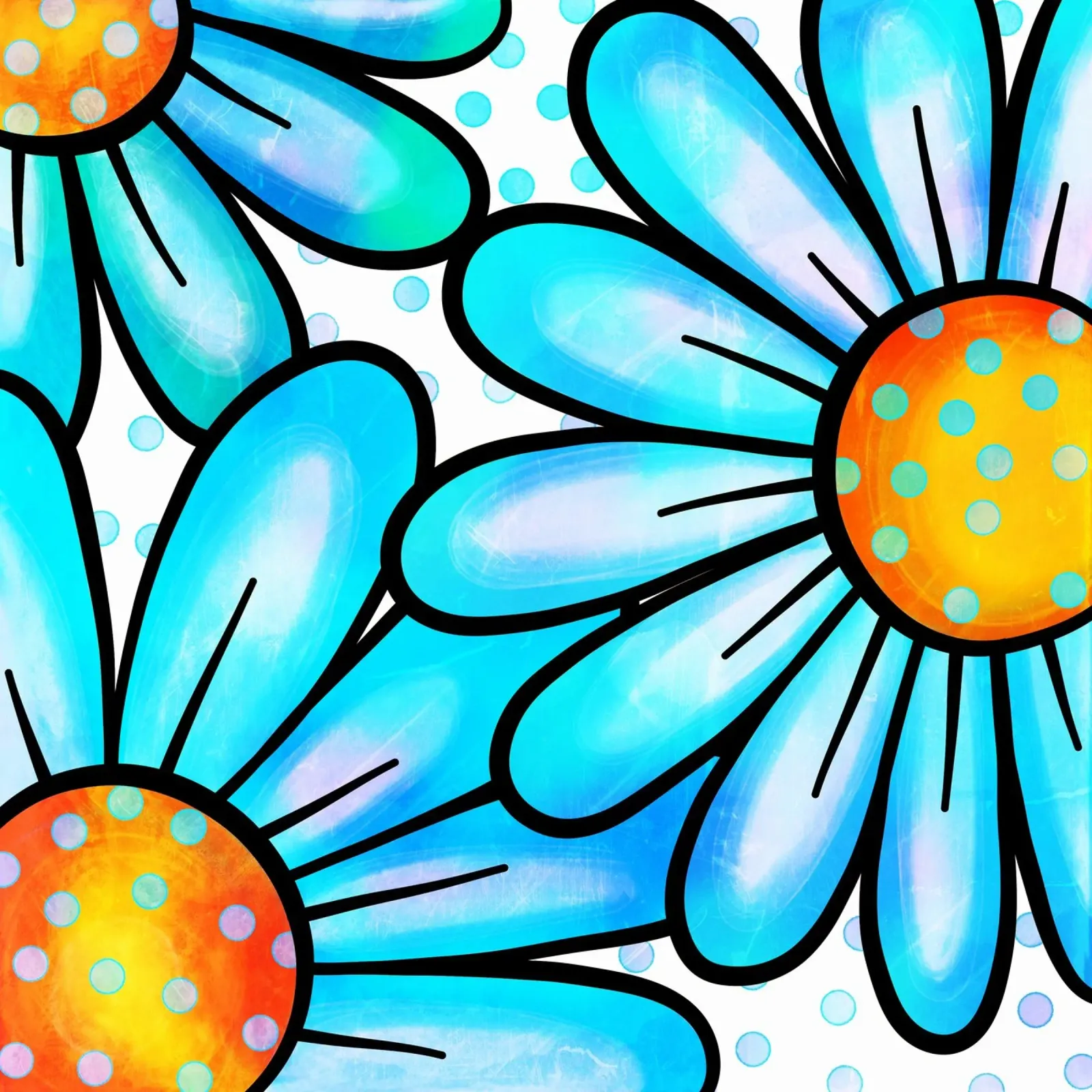 Margherite Inky Pop pellicola backlit da Botanical Pattern House