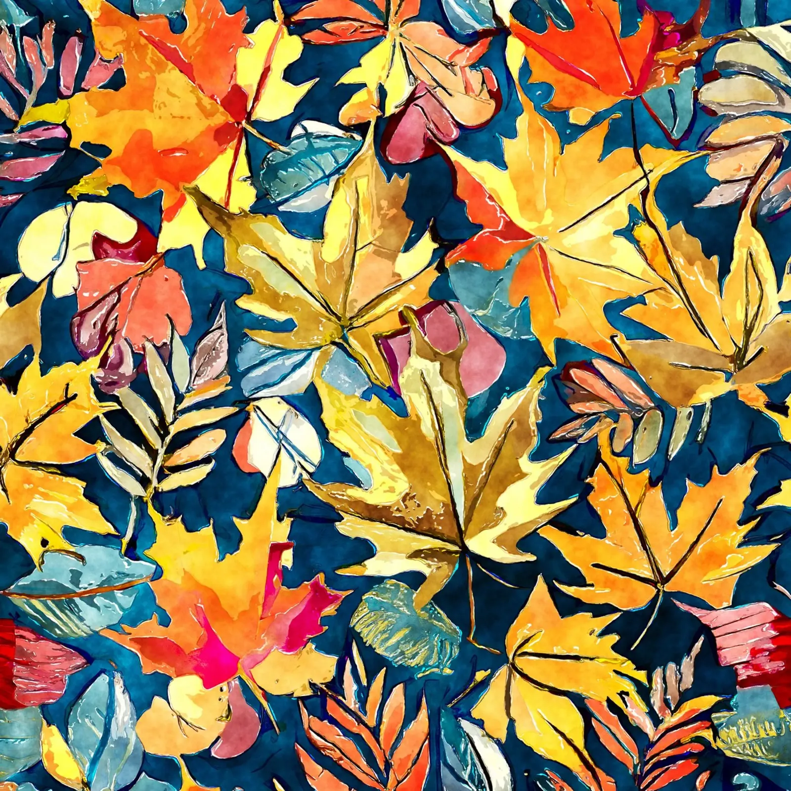 Vortice d'autunno pellicola backlit da Botanical Pattern House