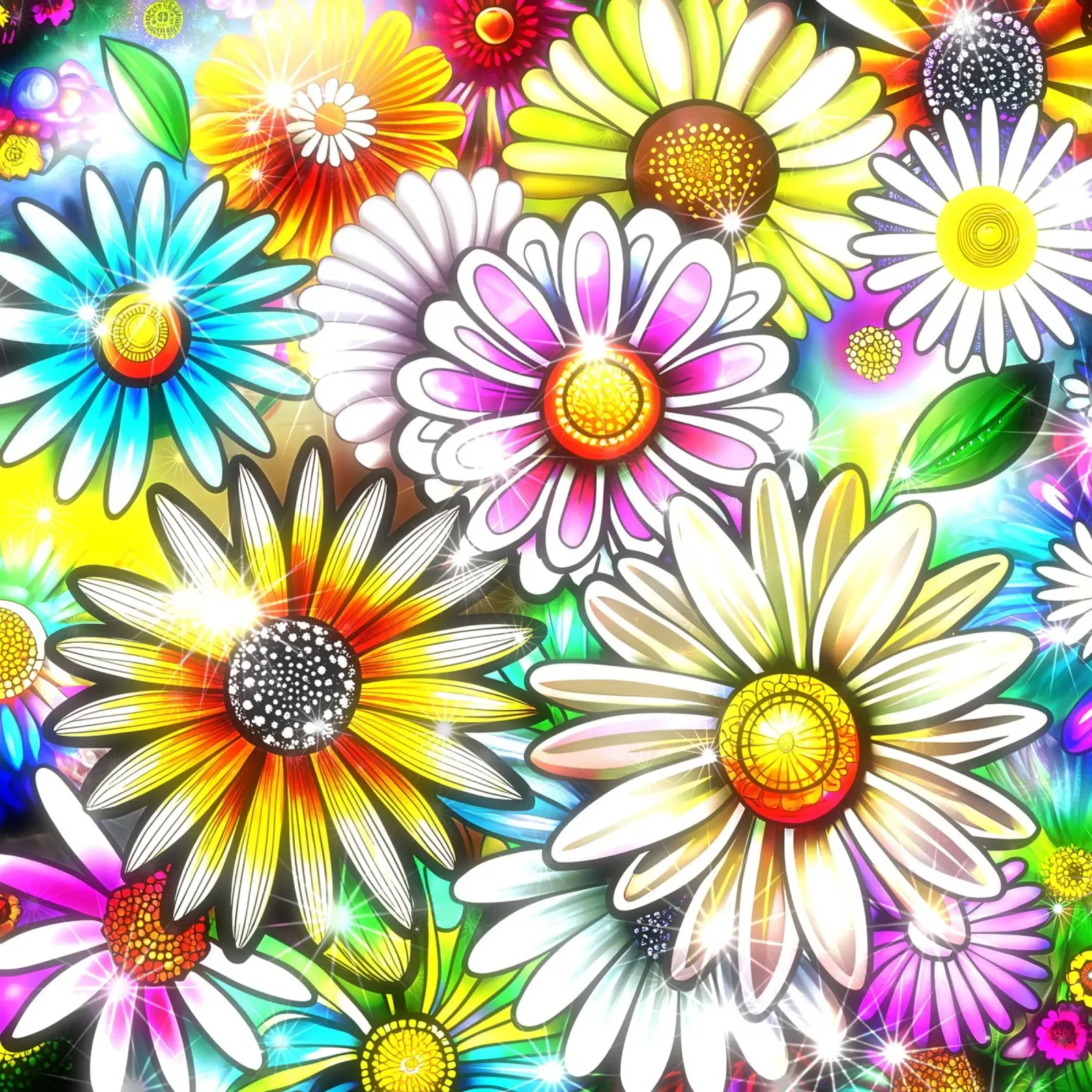 Daisy Disco Bloom Backlit Folie von Botanical Pattern House
