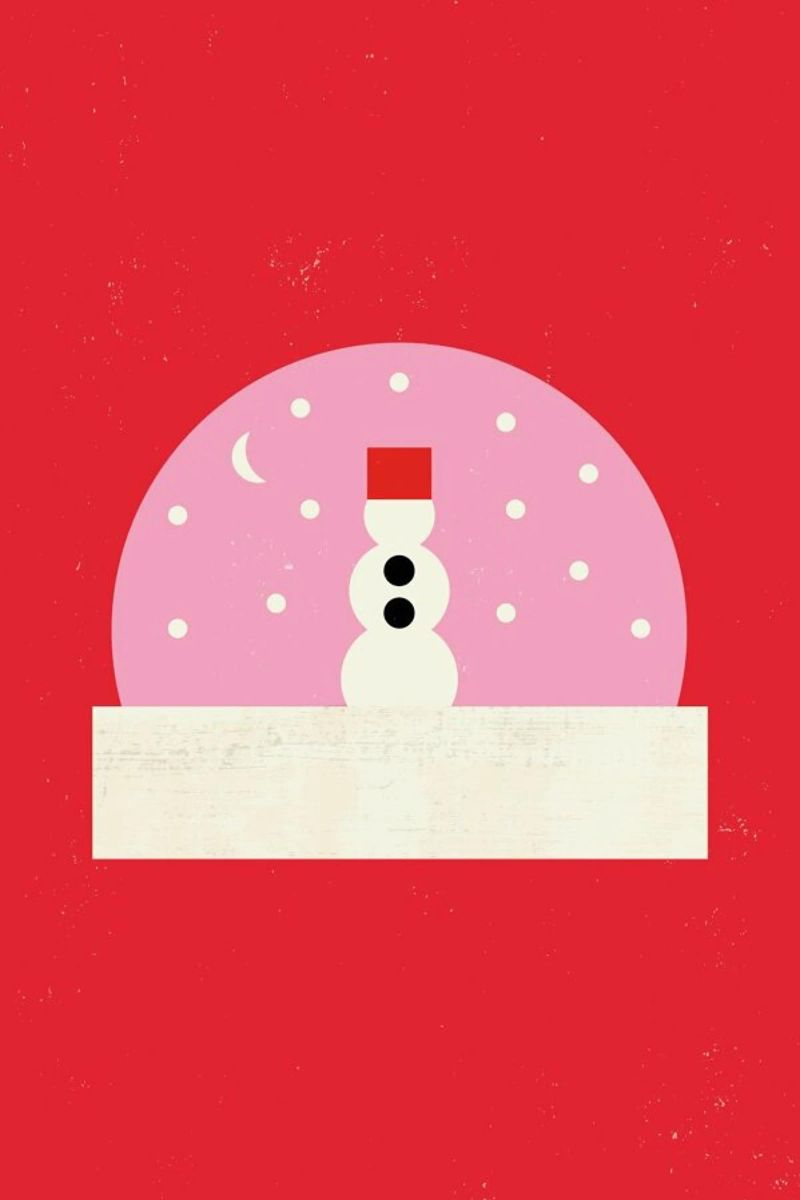 Snowman Snowglobe canvas by daylight design studio