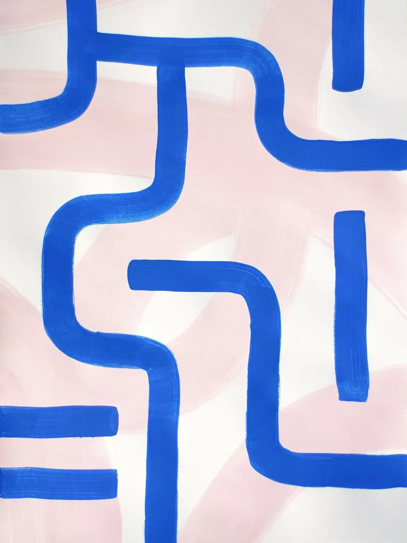 Blue Ways Abstract Painting Alu-Dibond von adrianooliveira