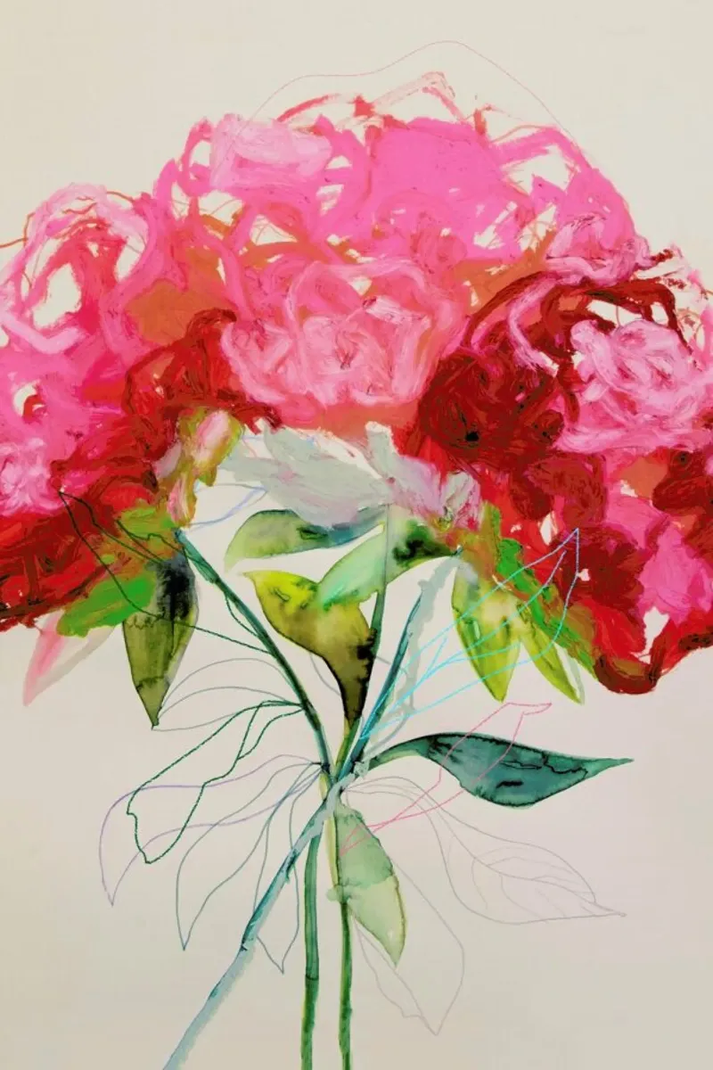 Peony 04 carta hahnemühle da Leigh Viner