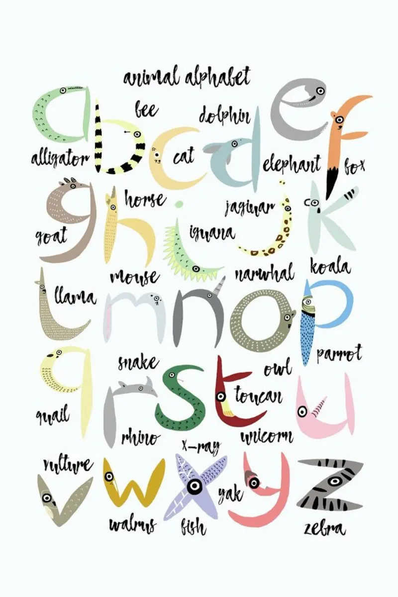 Animal Alphabet pellicola backlit da Lora O'Callaghan