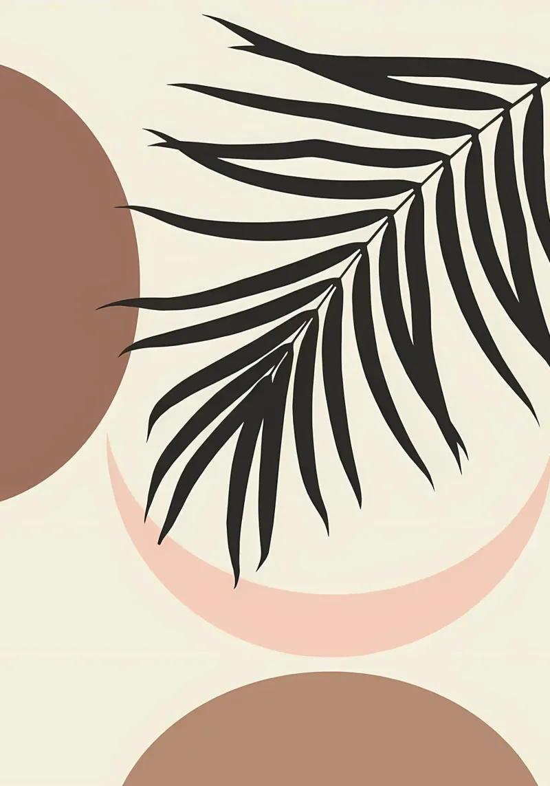 leaf circle shadow tropics natural-elements poster with wooden frame by Janine P McGuire