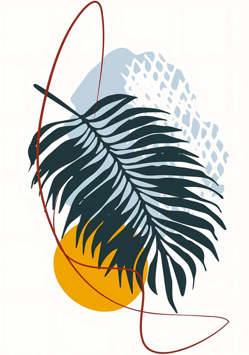 palm leaf minimalistic shapes abstract elements black palm poster by Janine P McGuire