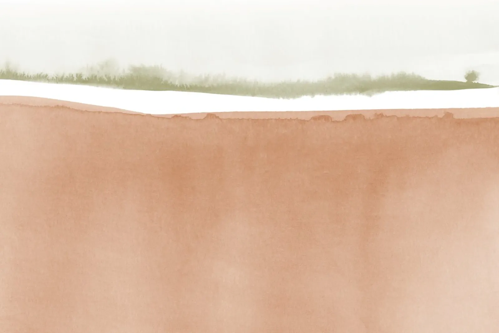 Paesaggio minimalista in terracotta e verde pellicola backlit da NouveauPrints