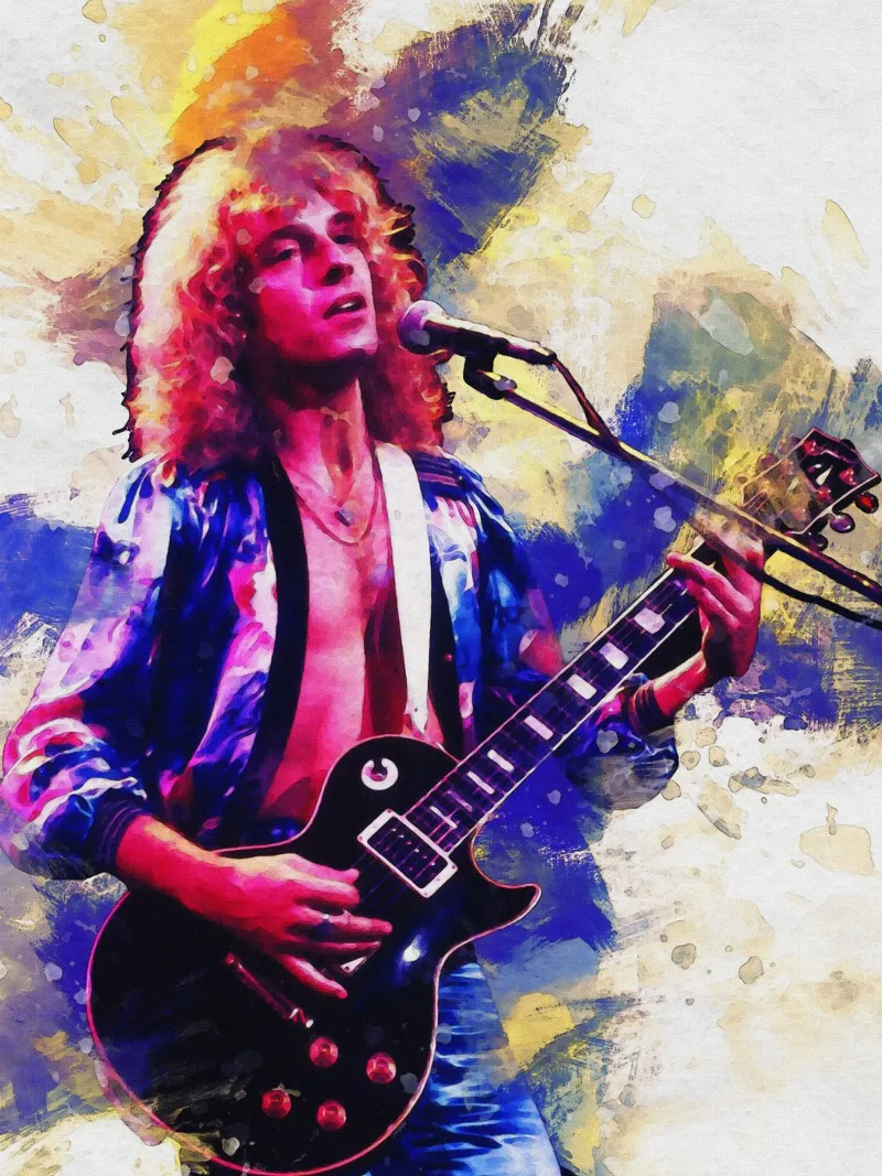 Macchia di ritratto Peter Frampton alluminio dibond da Gunawan Rb