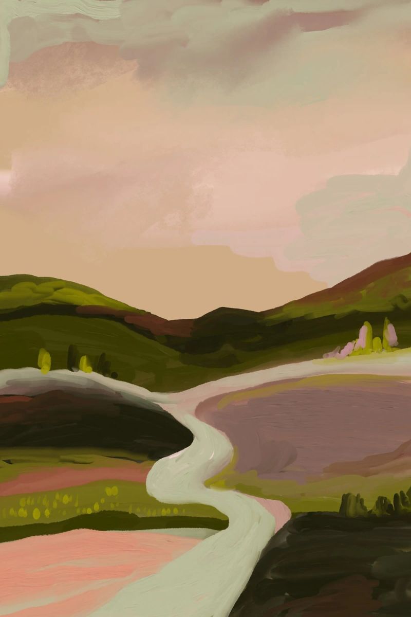 Landscape impasto oil painting muted colors poster by mysteriouscoco