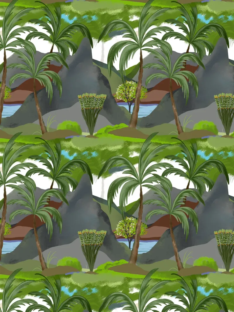Hawaii coconut palms Maui vacation rivers sunny summer poster con telaio in plastica da mysteriouscoco