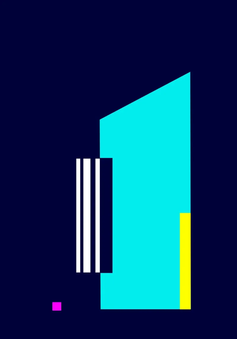 Geometrisch contrast - minimalistische abstracte compositie canvas van Artbyvo