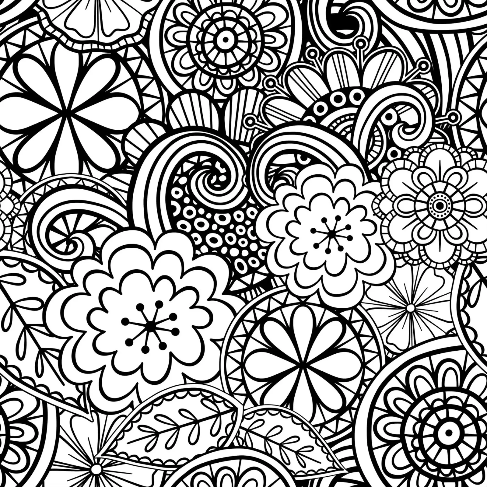 Giardino degli scarabocchi Folk Bloom poster con telaio in legno da Botanical Pattern House