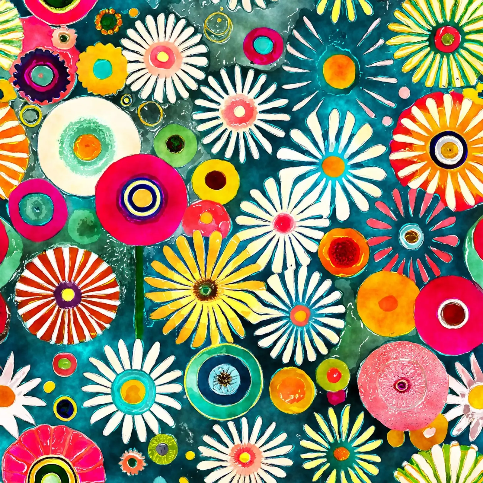 Funky Gänseblümchen Forex-Platte von Botanical Pattern House