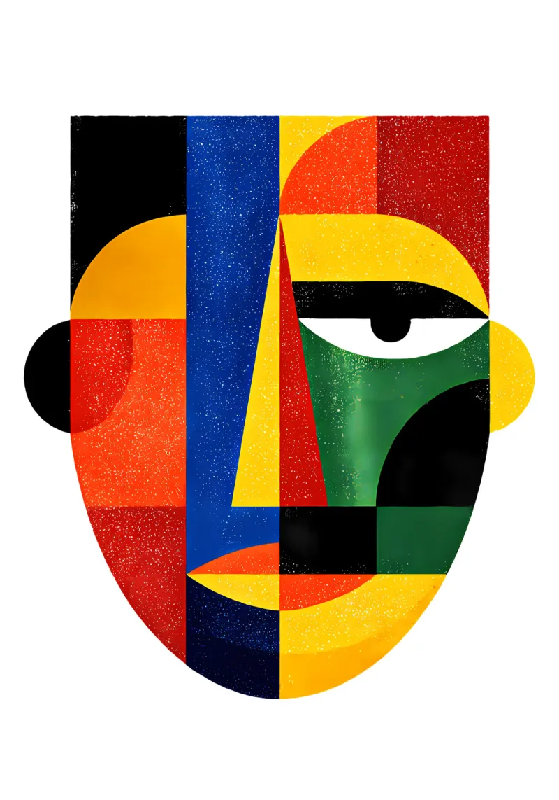 Geometric Abstract Face Trending Now canvas by Urban Life