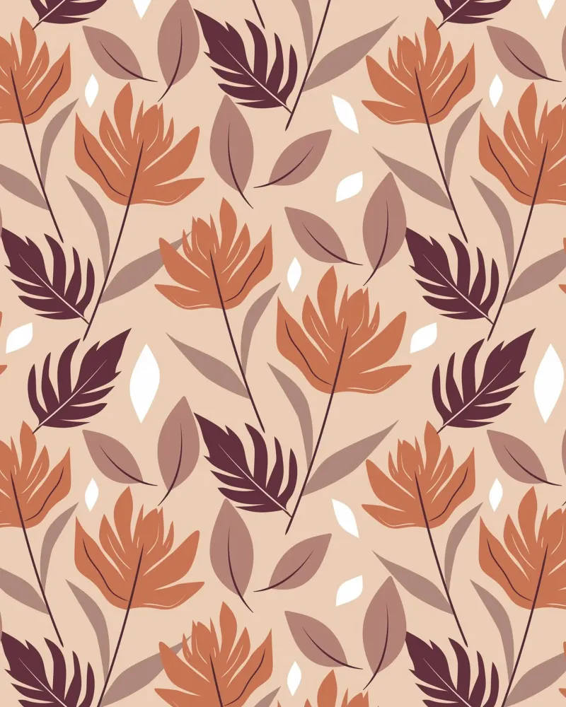Rust & Mocha Leaves canvas by Kintsugi99