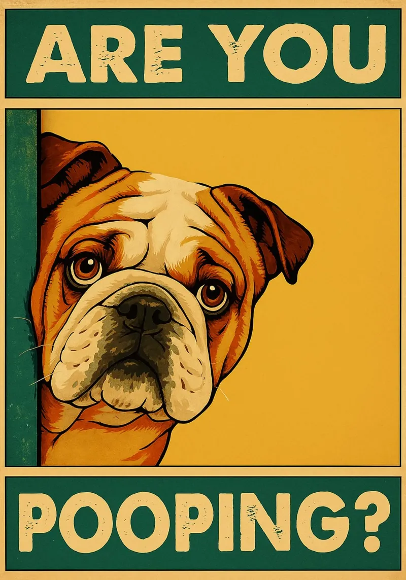 Are You Pooping Bulldog Funny Baño metacrilato de the gindils