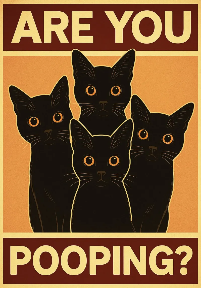 Are You Pooping Cat Funny Bathroom Art pellicola backlit da the gindils