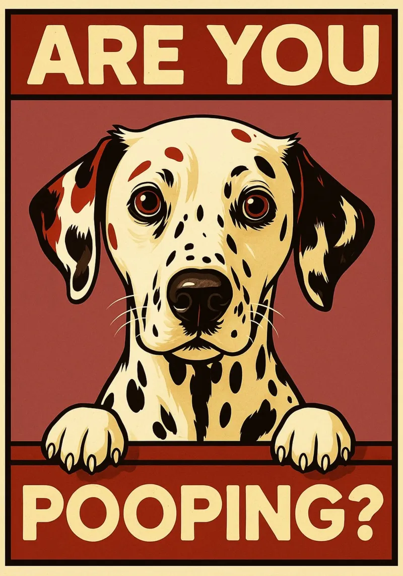 Are You Pooping dalmatians Funny Bathroom backlit film by the gindils