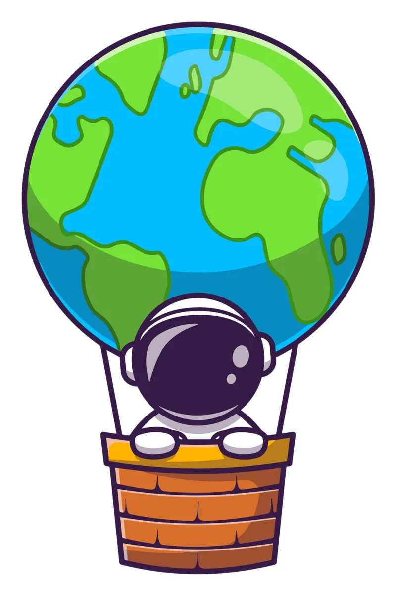 Cute astronauta in mongolfiera terra poster da brockcon Shop