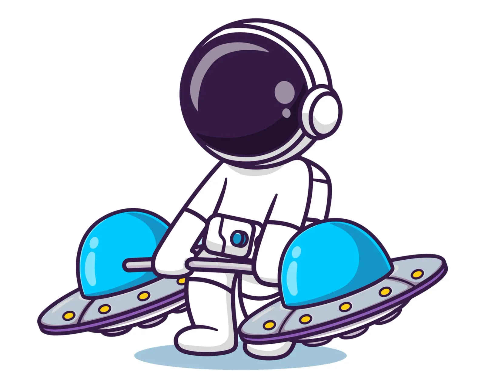 Un astronaute mignon soulève une barre d'haltères en forme d'OVNI poster de brockcon Shop