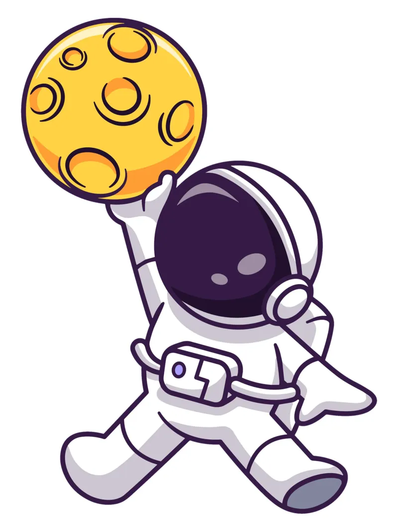 Carino l'astronauta che gioca a basket sulla luna pellicola backlit da brockcon Shop