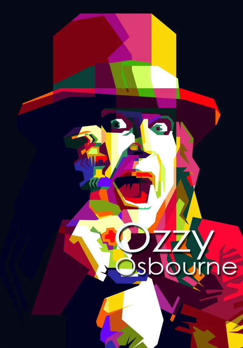 Ozzy Osbourne Heavy Metal Art WPAP Trending Now pellicola backlit da Artkreator
