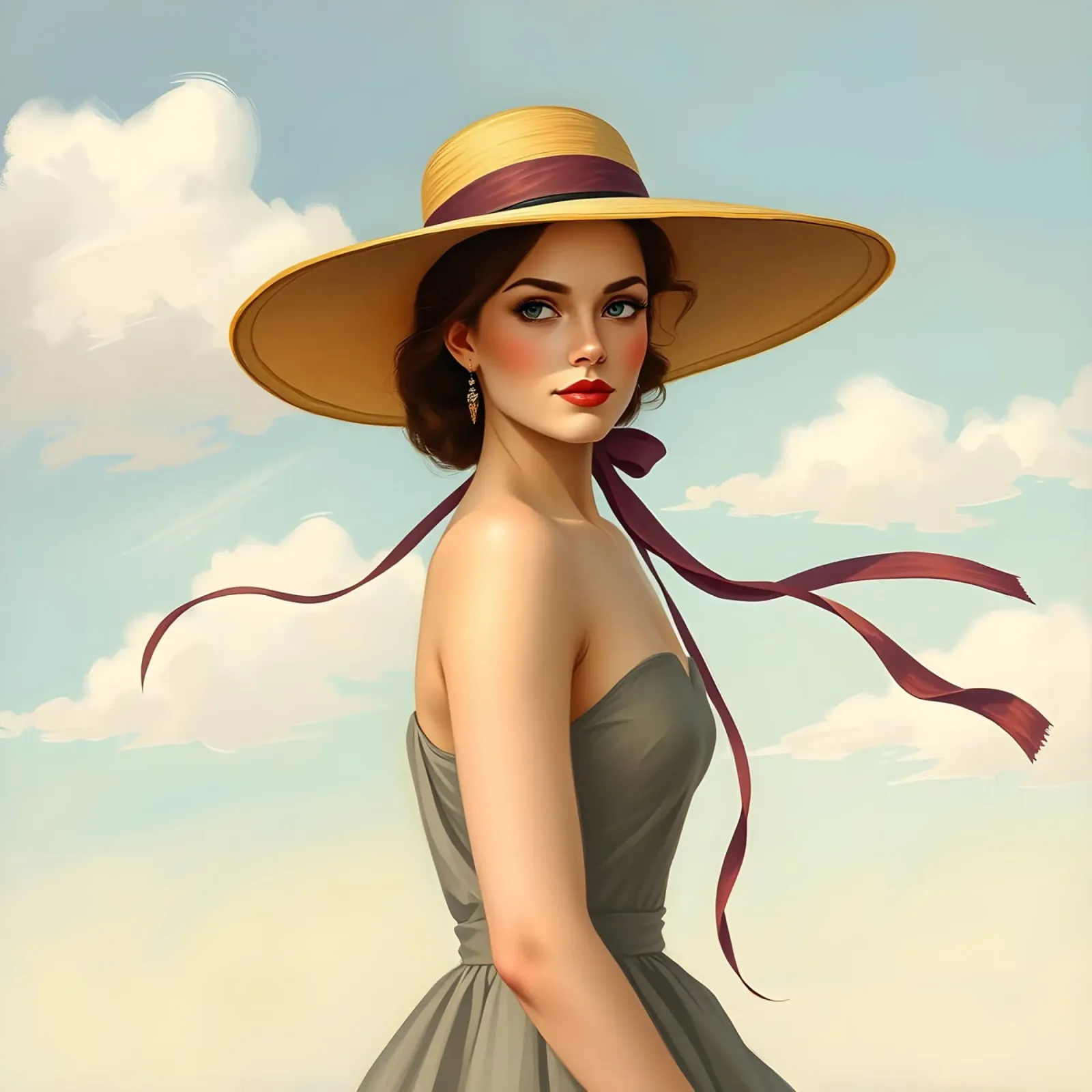Signora con cappello pellicola backlit da Anita's Dream