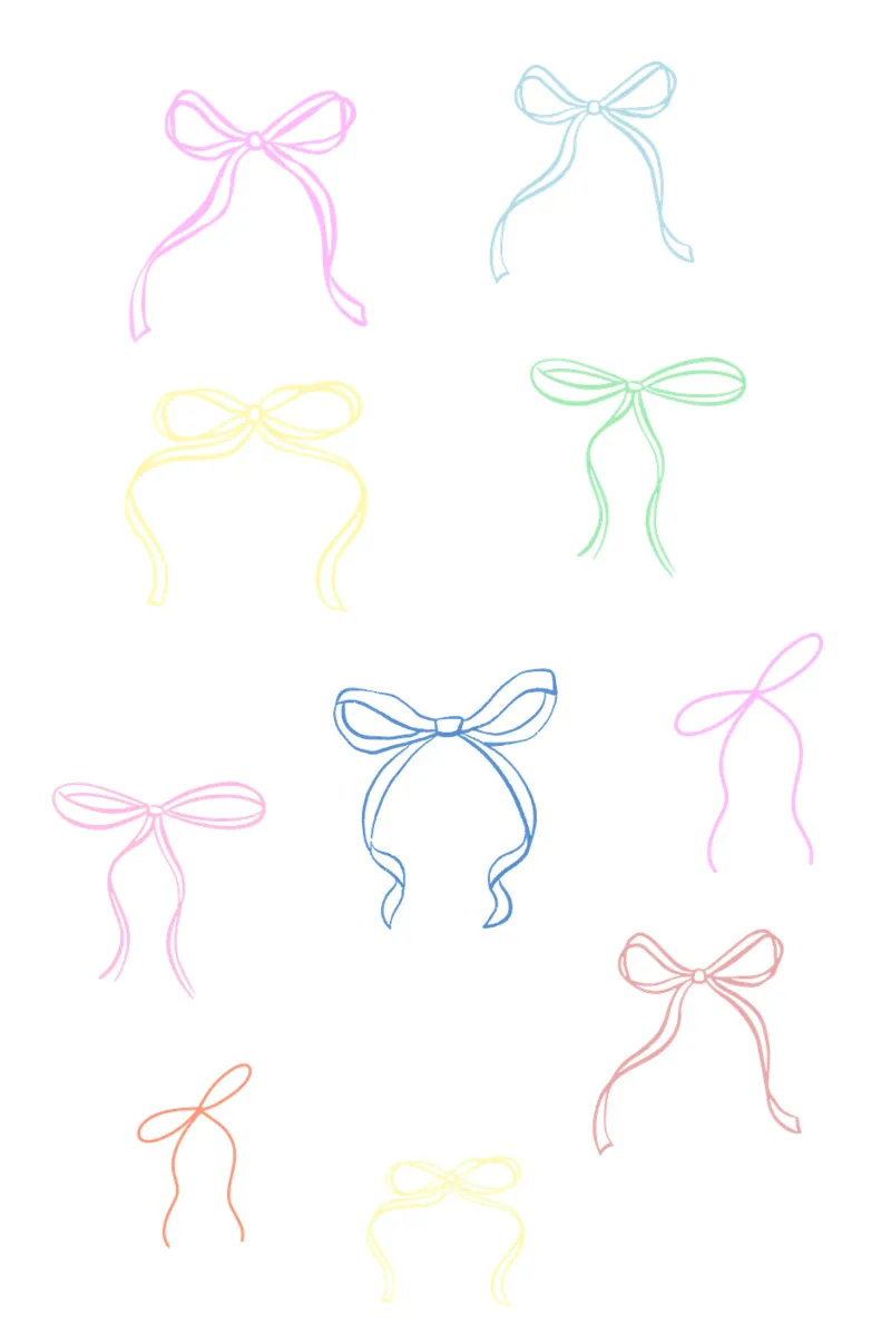 Mignon nœud coloré imprimé hahnemühle de Coquette Club