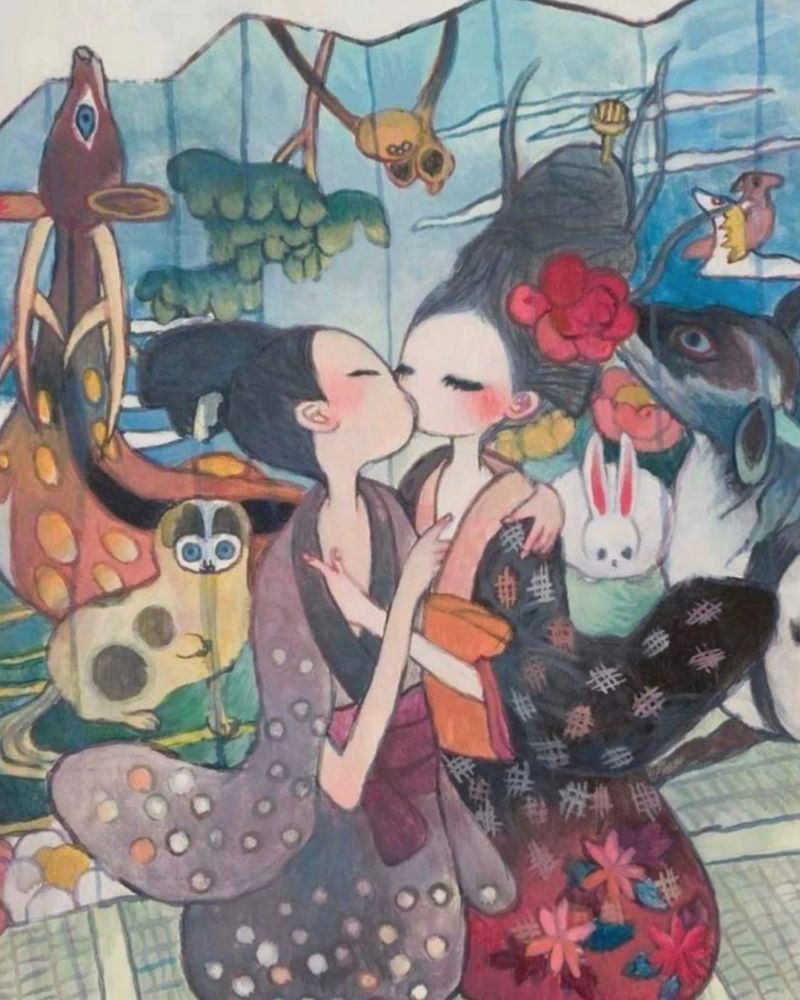 Aya Takano Beso de Pareja poster de ThelmaPrintz
