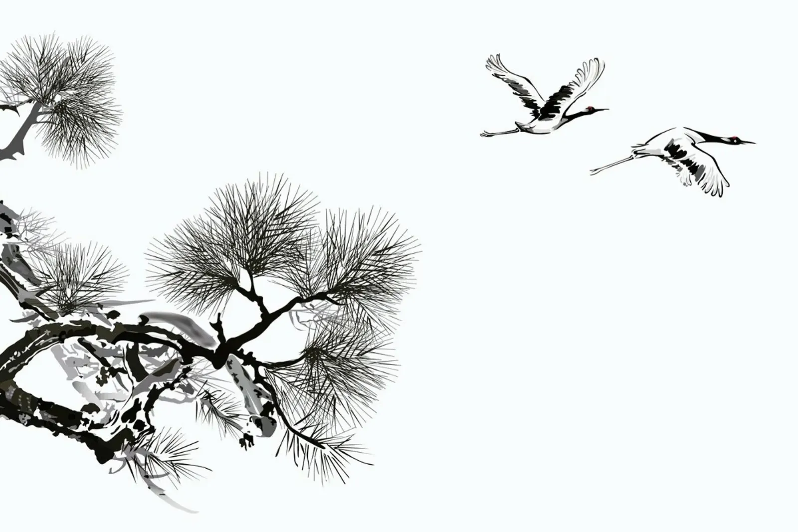 Japanese Cranes II pellicola backlit da Flora & Fauna
