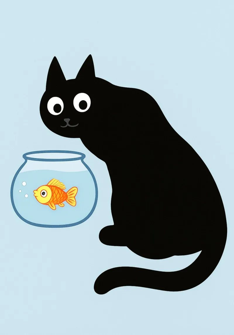 Chat regardant dans un bocal à poisson en or hahnemühle de the gindils